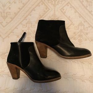 Boden black leather and suede booties